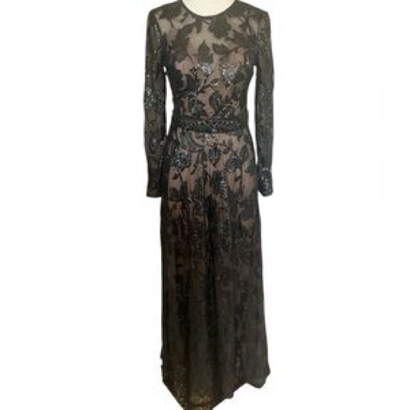 Dress the Population Dresses & Skirts - Dress the Population Elegant Ava sequin floral Black Gown size medium M